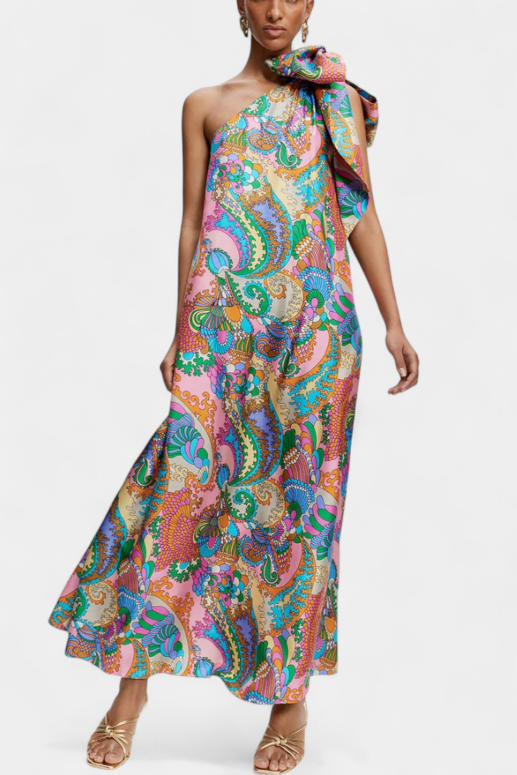 Ginette Maxikleid im Regenbogen-Design