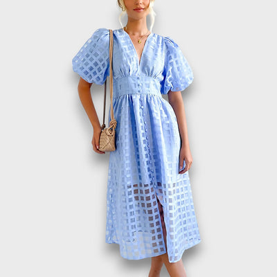 Lianora – Feminines Midikleid mit Strukturmuster