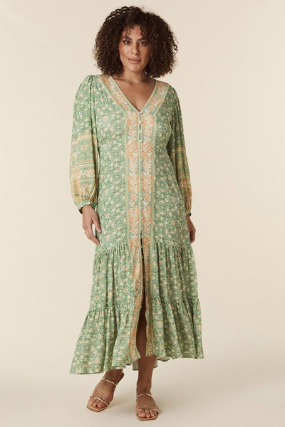 Avelena | Splice Bedrucktes Maxikleid mit Knöpfen