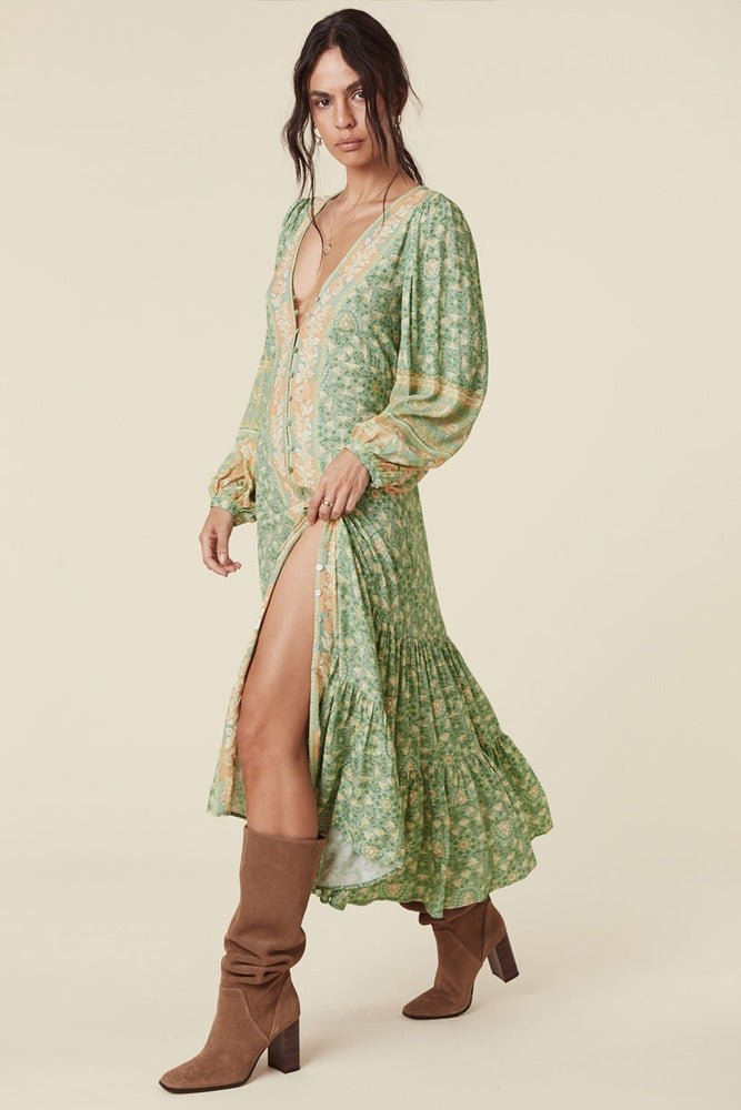 Avelena | Splice Bedrucktes Maxikleid mit Knöpfen