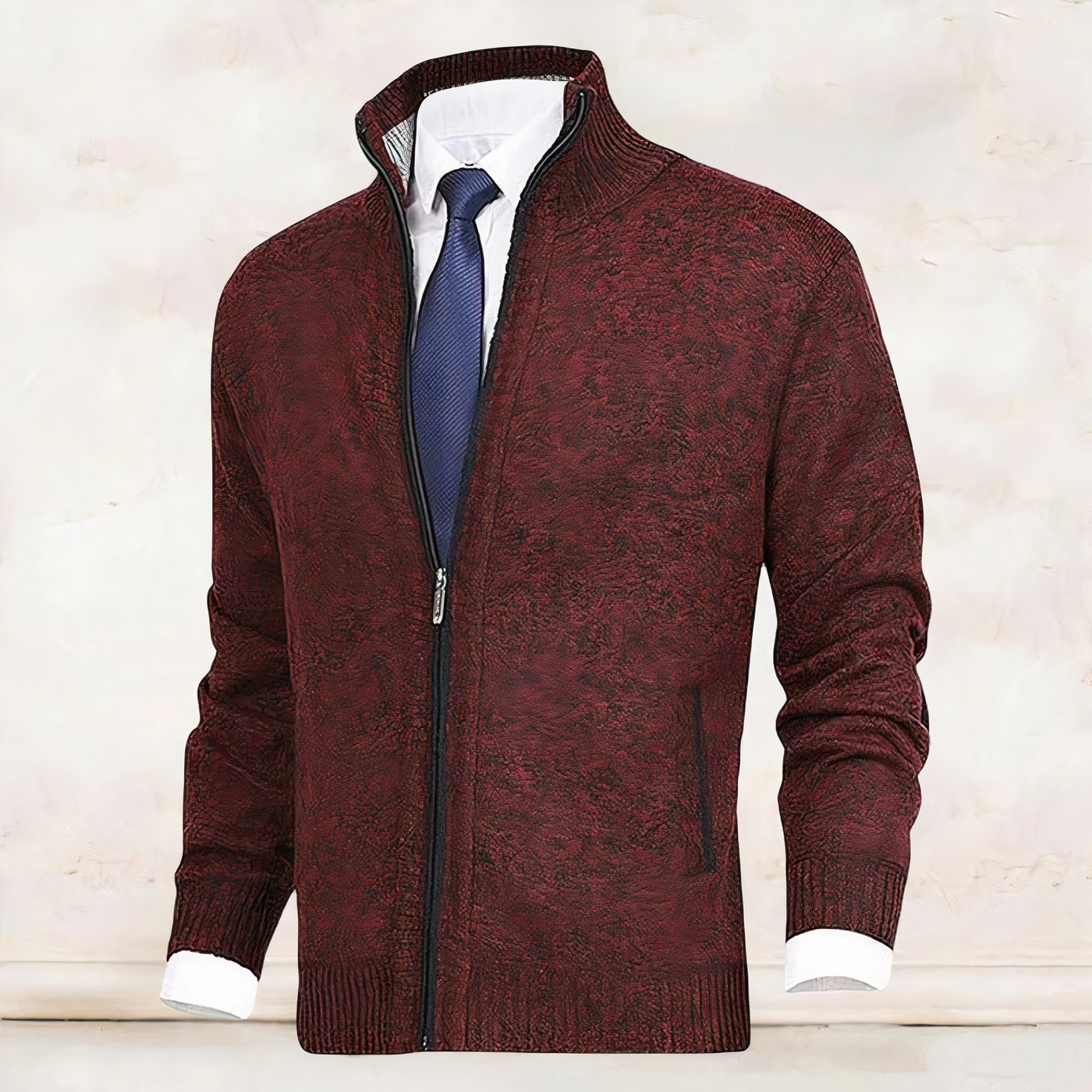 Avelena | Herren Strickjacke mit Stehkragen