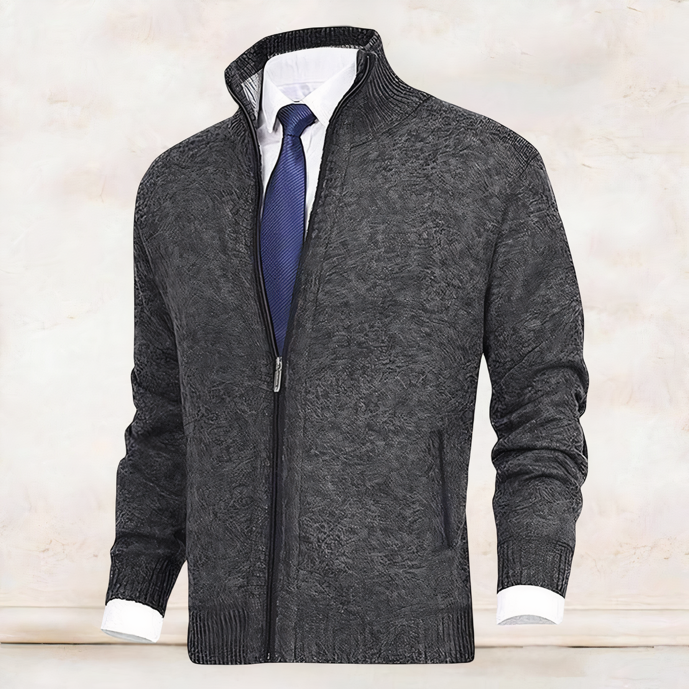 Avelena | Herren Strickjacke mit Stehkragen
