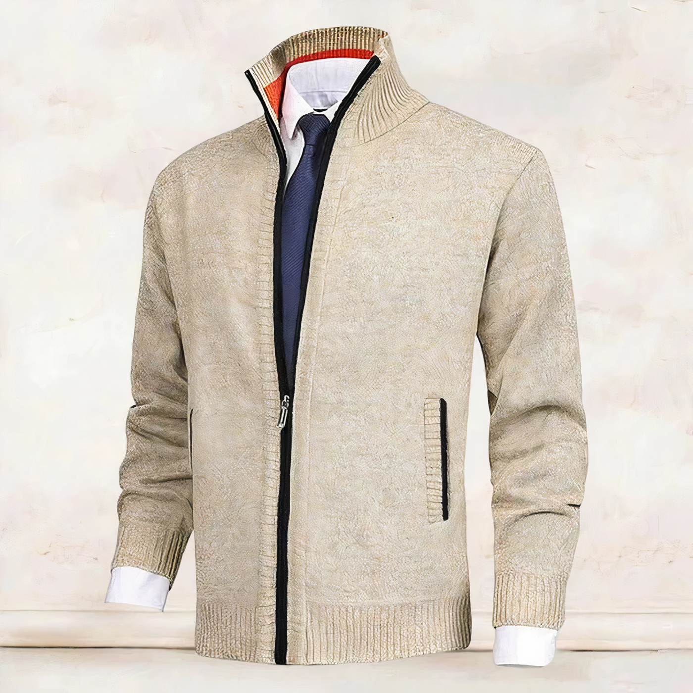 Avelena | Herren Strickjacke mit Stehkragen