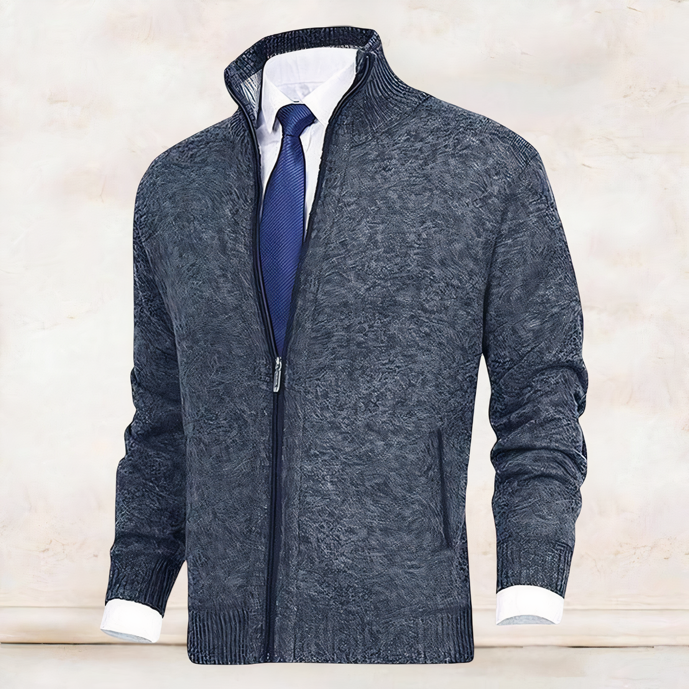 Avelena | Herren Strickjacke mit Stehkragen