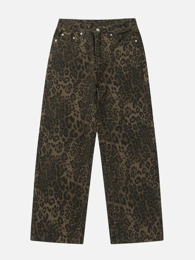 Morvessa – Weite Jeans mit Leopardenmuster