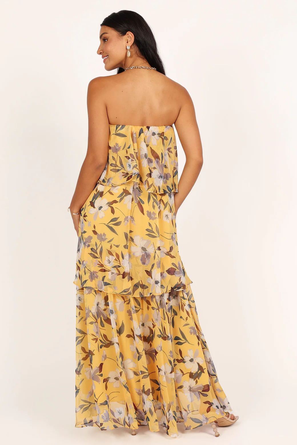 Avelena | Mehrlagiges Trägerloses Maxikleid