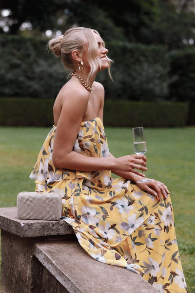 Avelena | Mehrlagiges Trägerloses Maxikleid