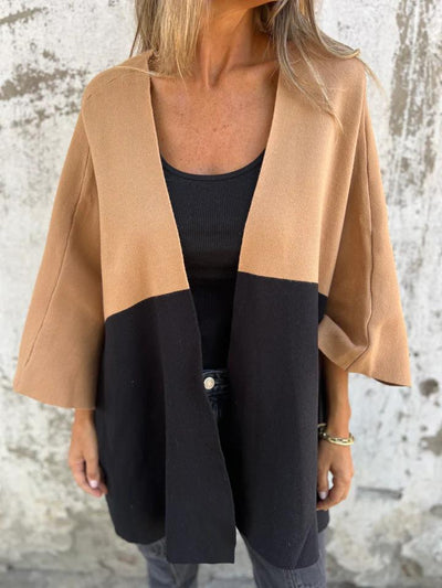 Colorblock Strick Cardigan | Offener Stil | Müheloser Komfort
