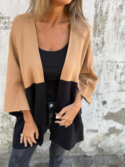 Colorblock Strick Cardigan | Offener Stil | Müheloser Komfort