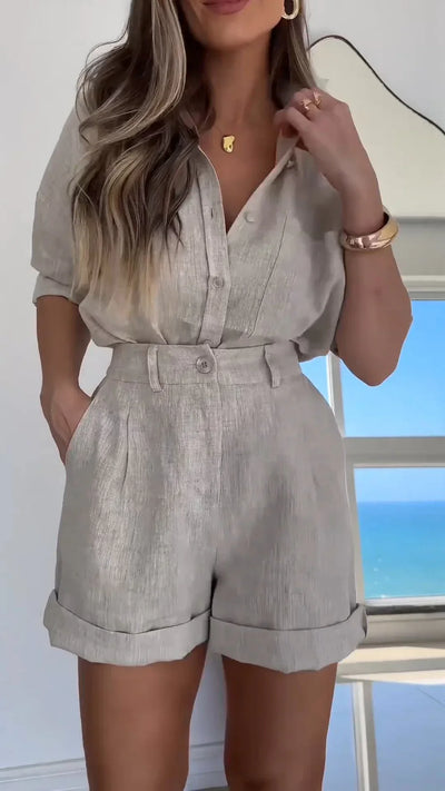 Selenith – Elegantes zweiteiliges Leinen-Set