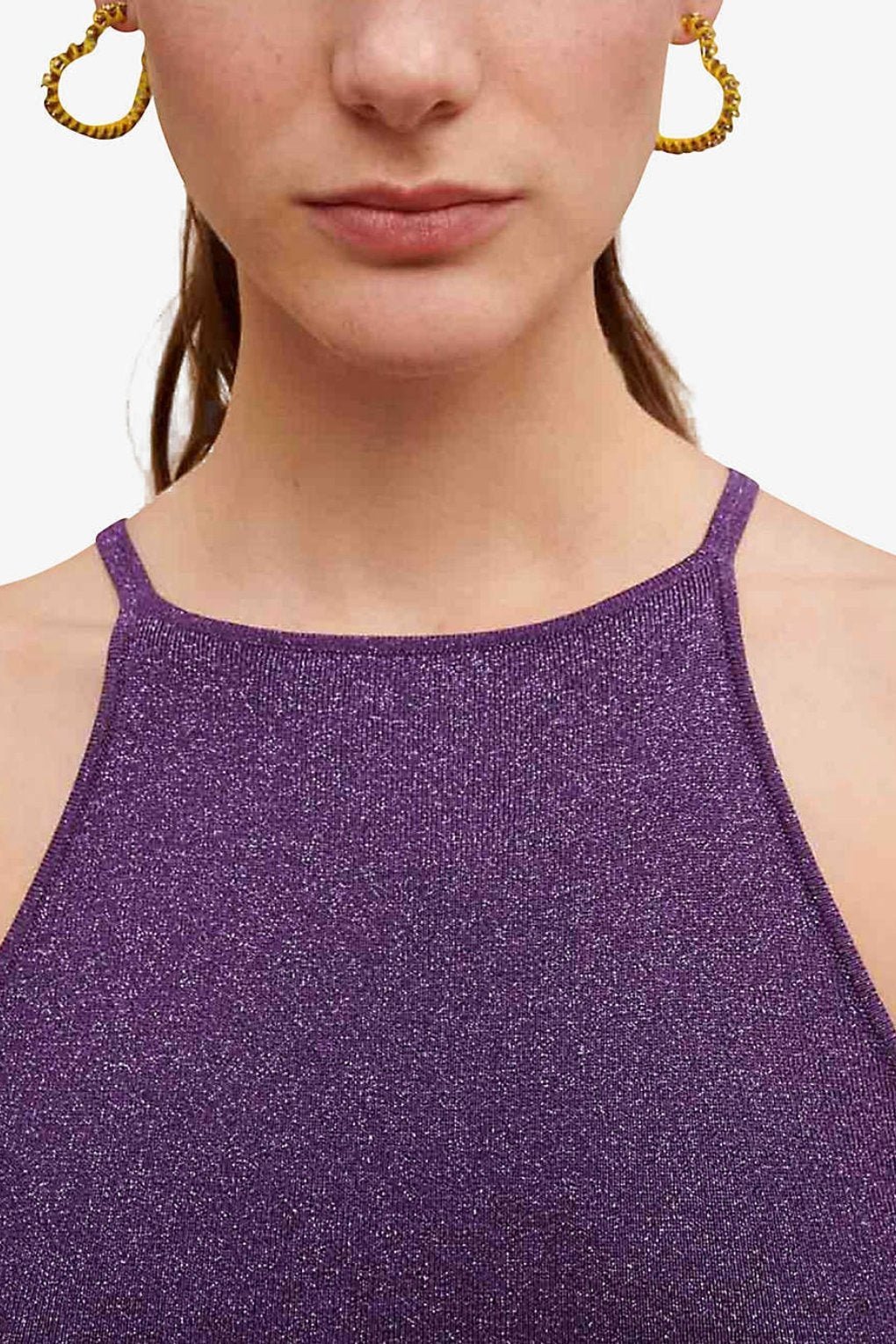 Avelena | Neckholder Minikleid aus Glitzerndem Strick