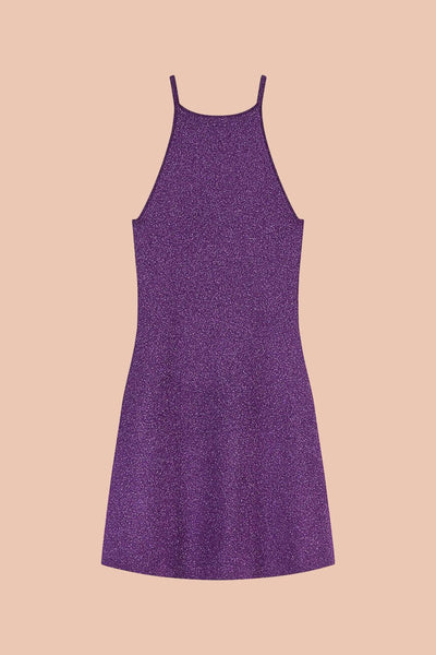 Avelena | Neckholder Minikleid aus Glitzerndem Strick