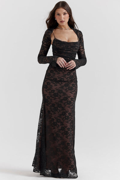 Desideria - Elegantes Damen Kleid mit Spitzen-Korsett und Schnür-Taille für Hochzeiten und Festlichkeiten