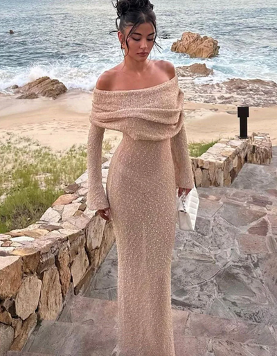 Athena | Langarm Abendkleid | Maxi