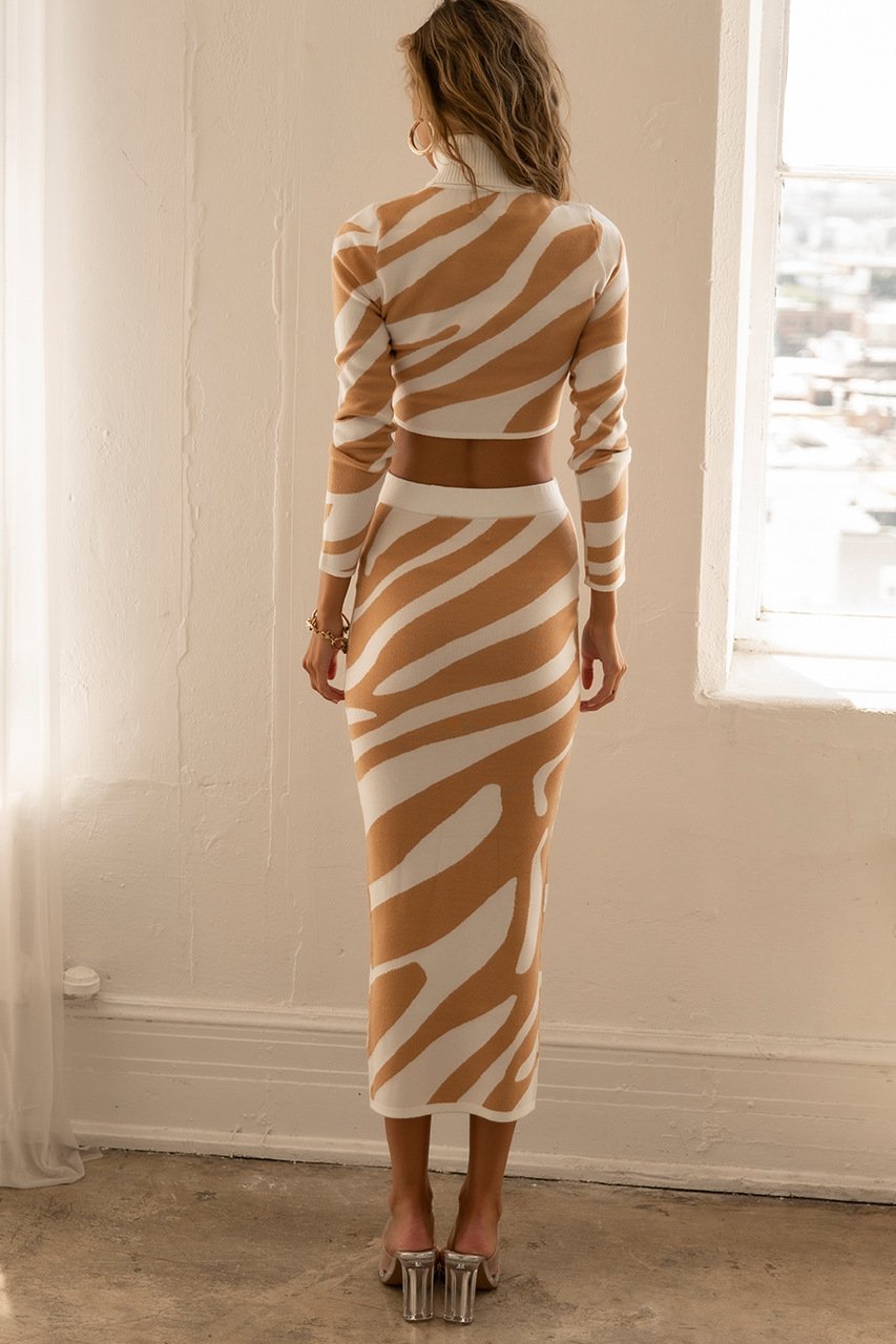 Avelena | Zebradruck Strick Set