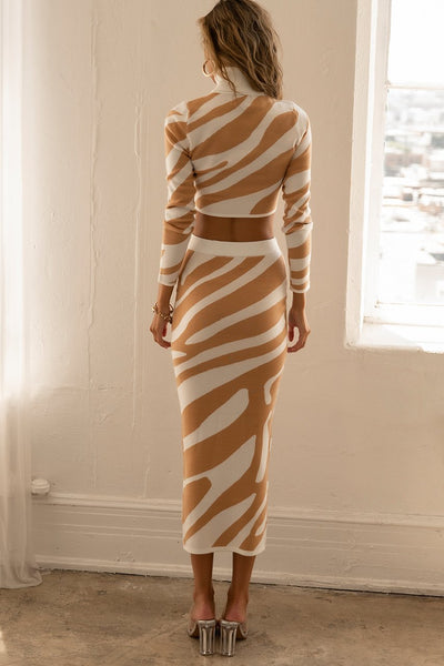 Avelena | Zebradruck Strick Set
