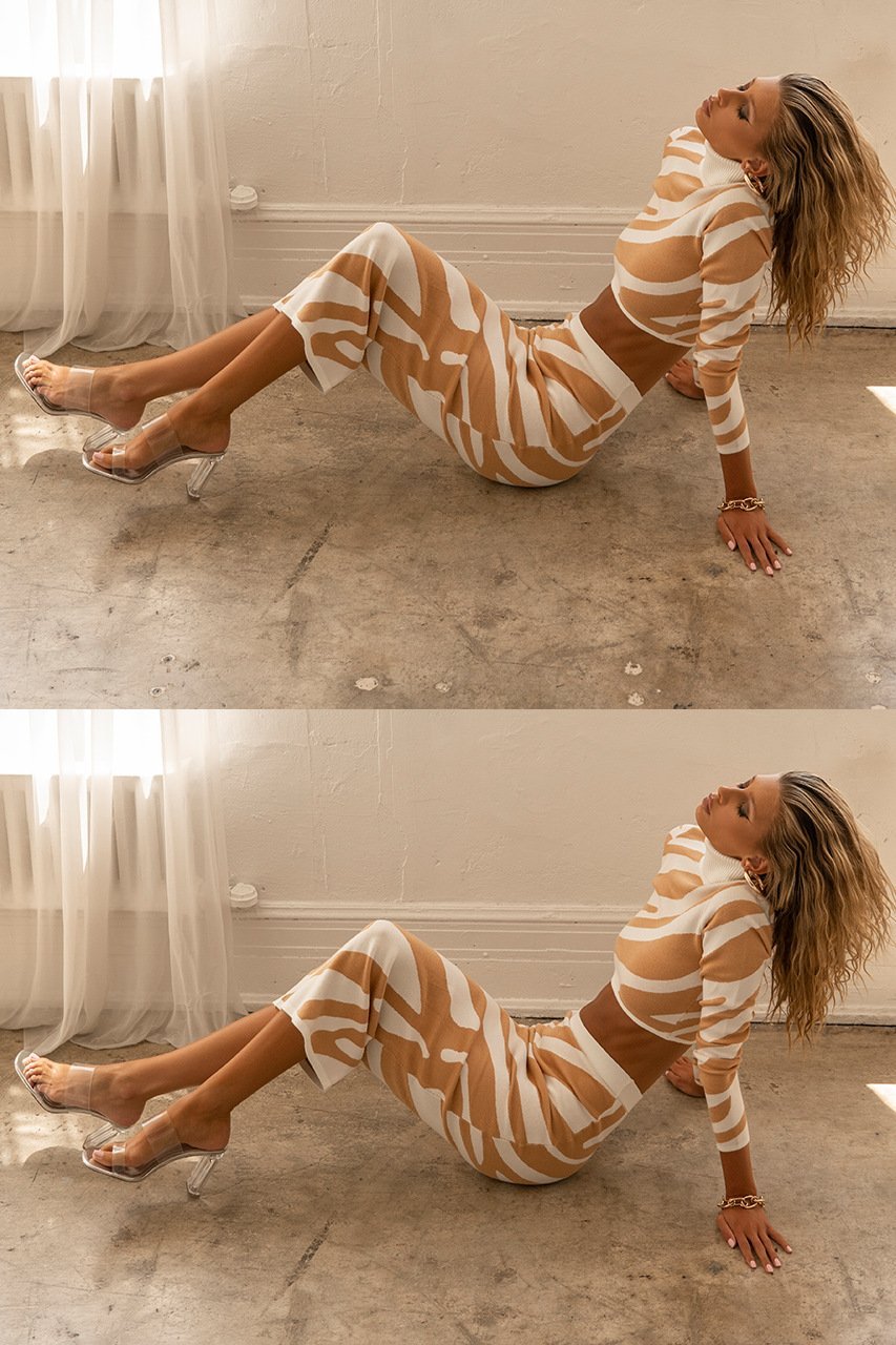 Avelena | Zebradruck Strick Set