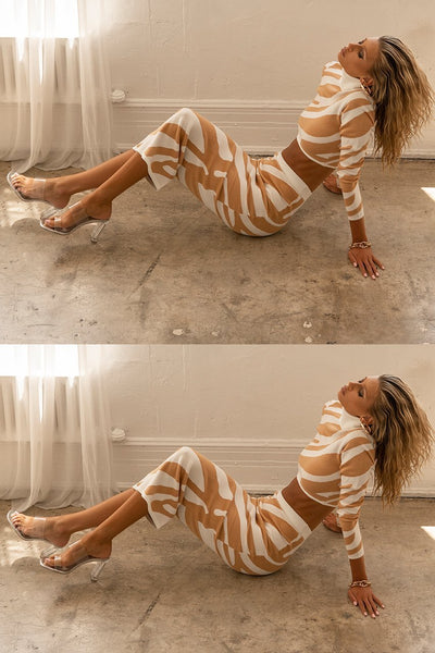 Avelena | Zebradruck Strick Set
