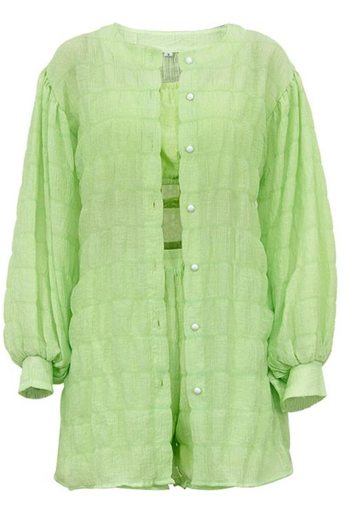 Avelena | Dreiteiliges Set aus Strukturiertem Chiffon