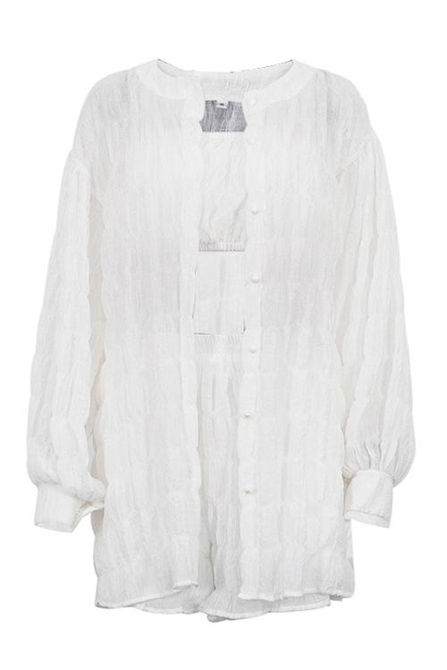 Avelena | Dreiteiliges Set aus Strukturiertem Chiffon