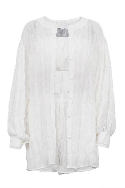 Avelena | Dreiteiliges Set aus Strukturiertem Chiffon