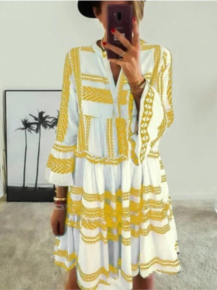 Mauricette - Elegantes kurzes Kleid Frau Leichte und atmungsaktive Stoffe