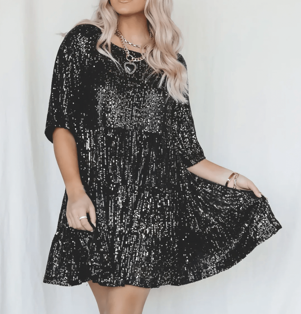 Avelena | Stylisches Schlankmachendes Pailetten Kleid