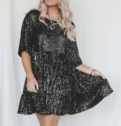 Avelena | Stylisches Schlankmachendes Pailetten Kleid