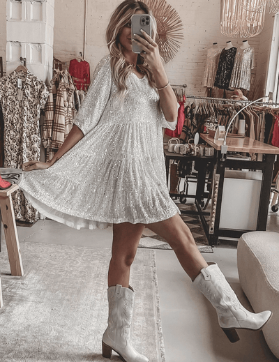 Avelena | Stylisches Schlankmachendes Pailetten Kleid
