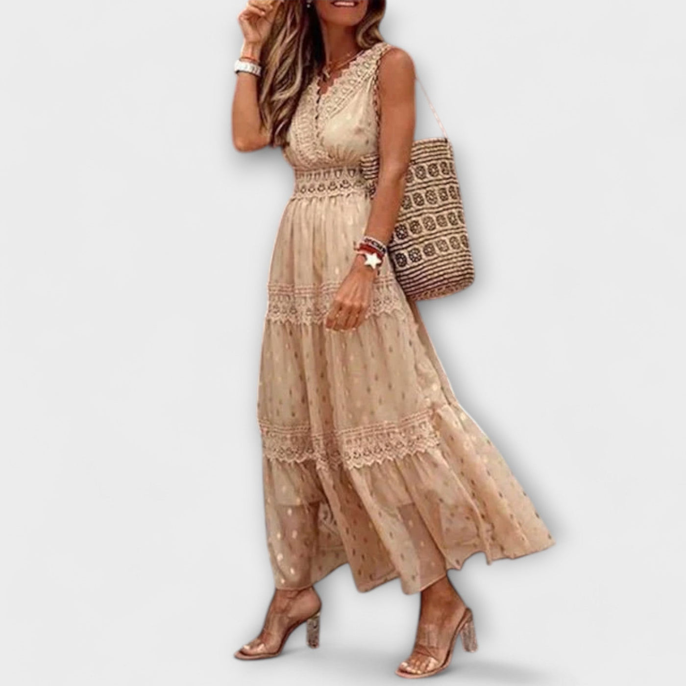 Lola - Bohemian Lace Maxi Dress