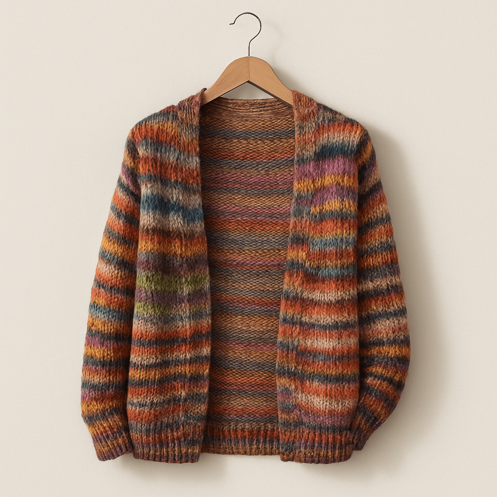 Modische Damen Strickjacke | Mehrfarbig