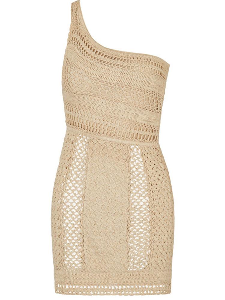 Avelena | Crochet One Shoulder Mini-Strickkleid