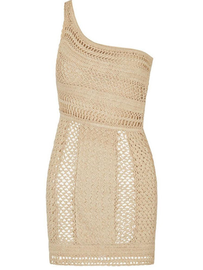 Avelena | Crochet One Shoulder Mini-Strickkleid