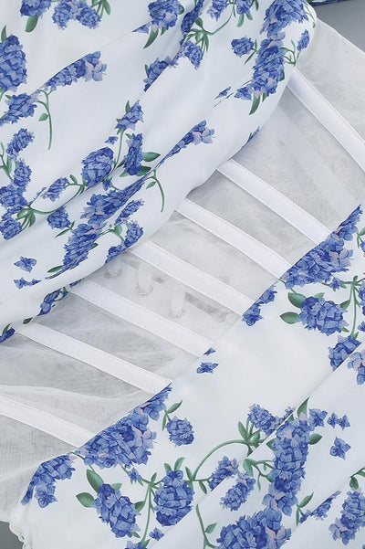 Avelena | Bedrucktes Schulterfreies Korsett-Minikleid