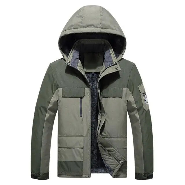 Avelena | Herren Parka Military Green Windbreaker