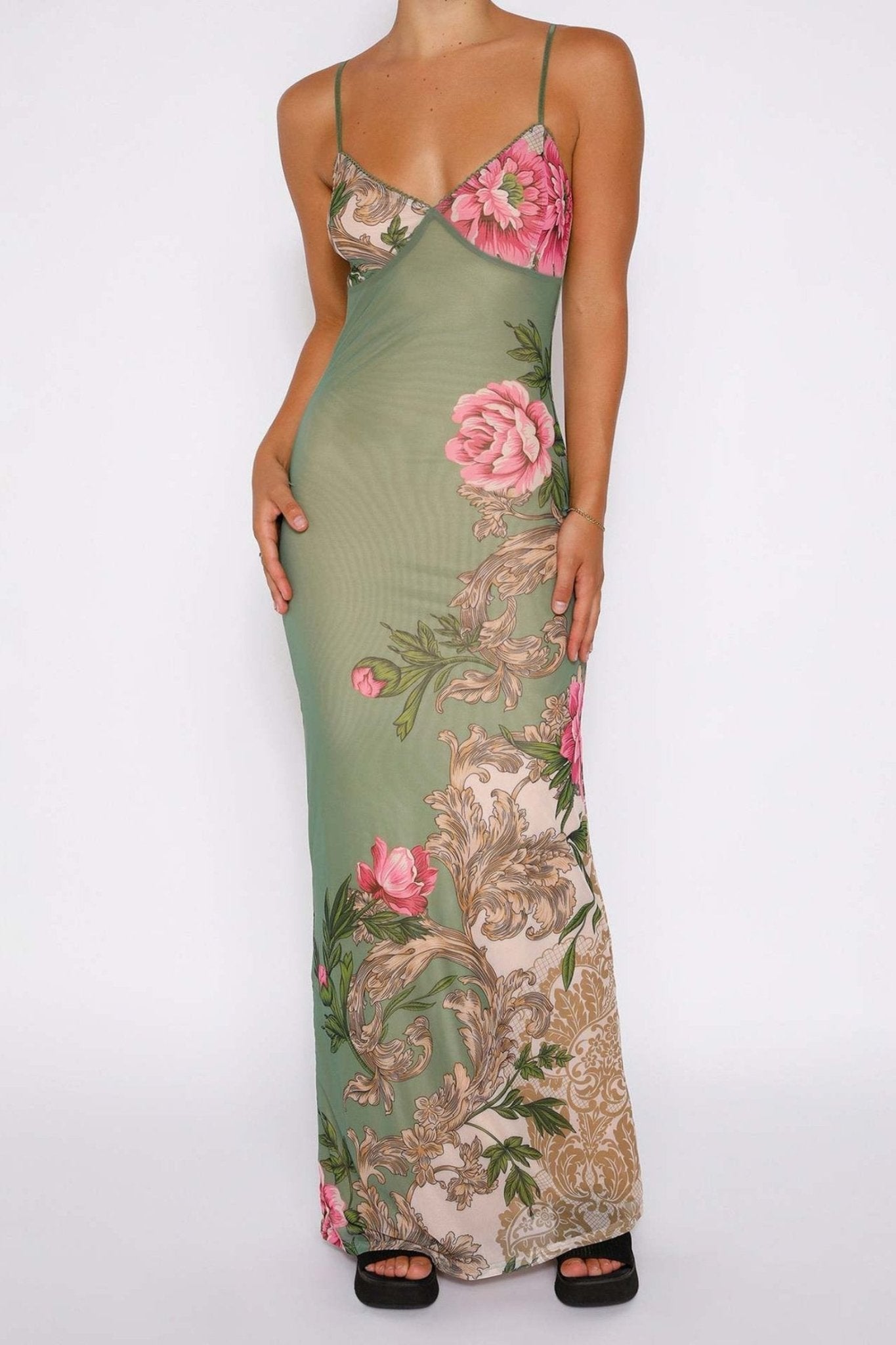 Avelena | Figurbetontes Slip-Maxikleid