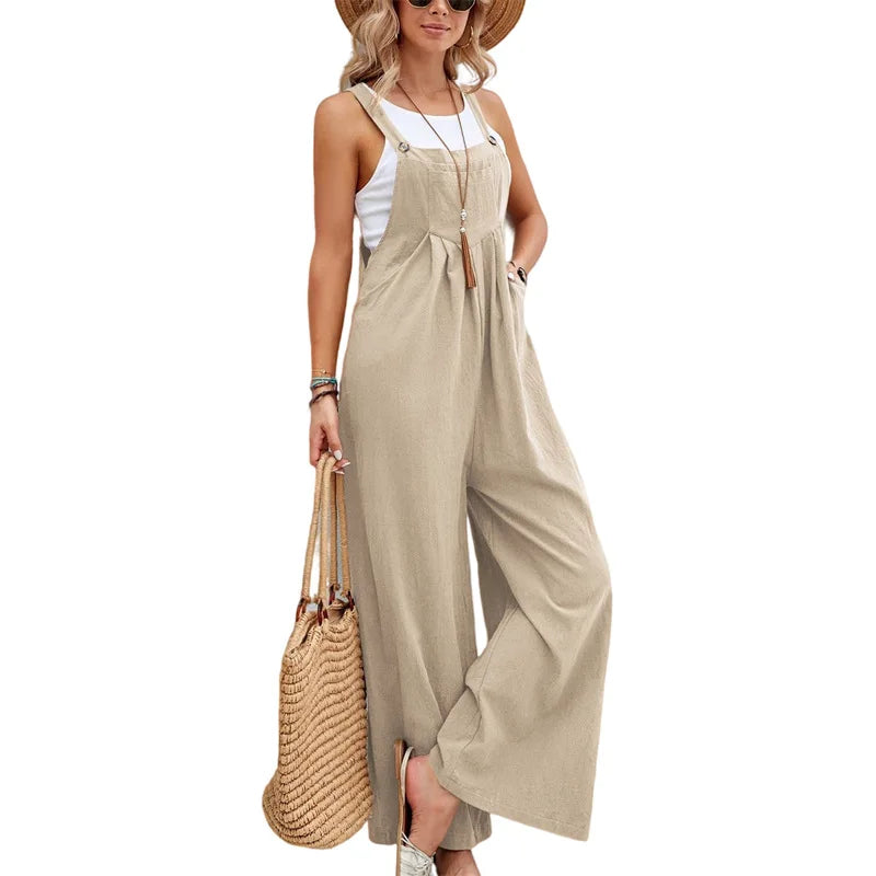 Amara |  Ärmellose Latzhose Casual Jumpsuit