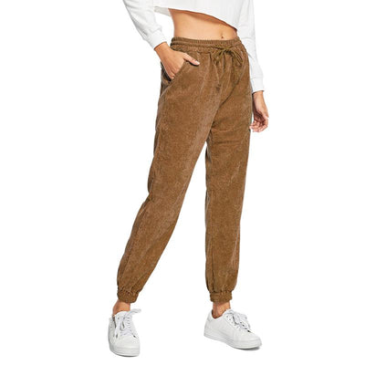 Avelena | Cord-Haremshose mit Hoher Taille und Kordelzug