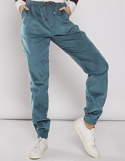 Avelena | Cord-Haremshose mit Hoher Taille und Kordelzug