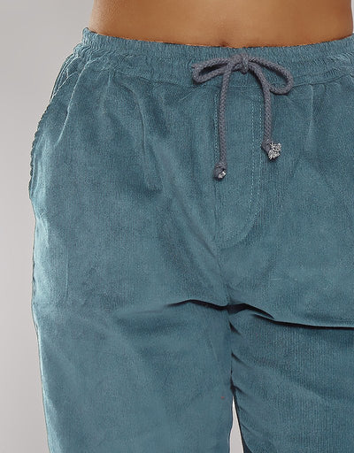 Avelena | Cord-Haremshose mit Hoher Taille und Kordelzug