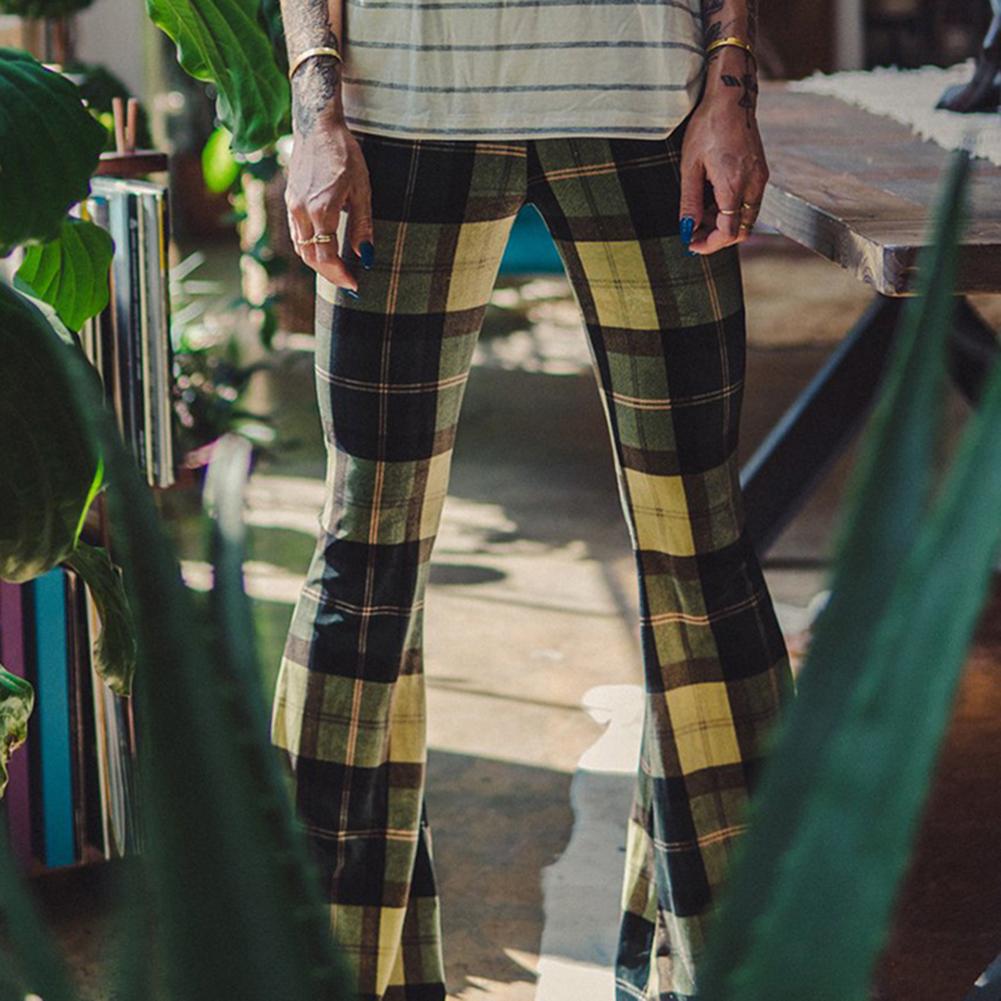 Avelena | Vintage Karierte Hose mit Glockenboden