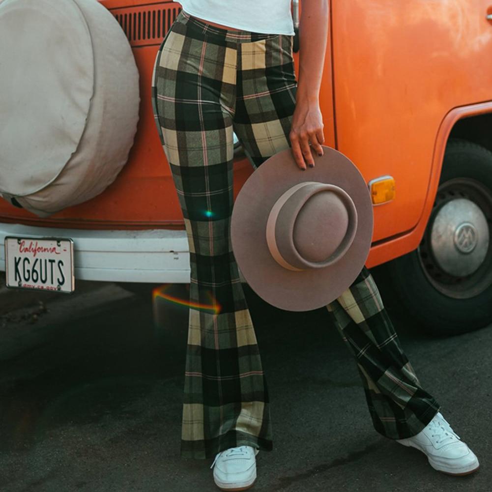 Avelena | Vintage Karierte Hose mit Glockenboden