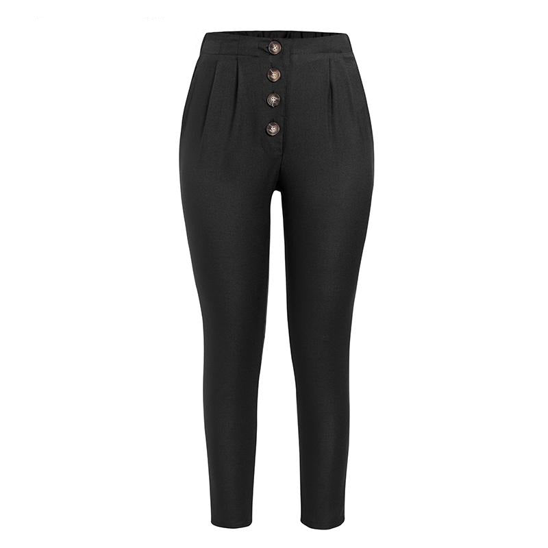 Avelena | Lässige, Lockere Hose mit Hoher Taille