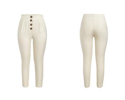 Avelena | Lässige, Lockere Hose mit Hoher Taille