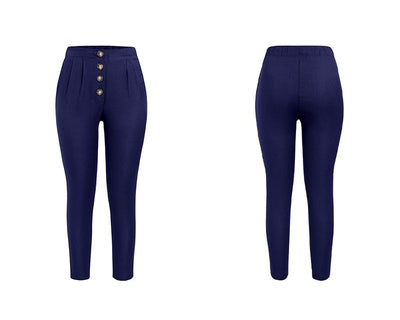Avelena | Lässige, Lockere Hose mit Hoher Taille