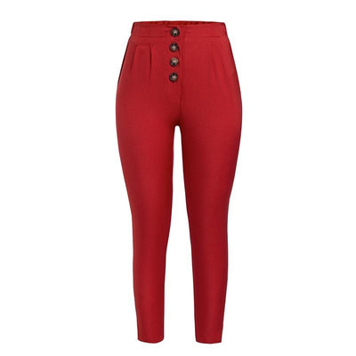 Avelena | Lässige, Lockere Hose mit Hoher Taille