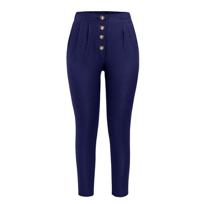 Avelena | Lässige, Lockere Hose mit Hoher Taille