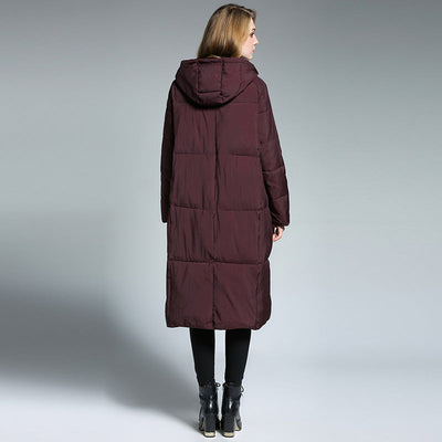 Langer Puffer-Mantel mit Kapuze | Warm & Stilvoll | Wintertauglich