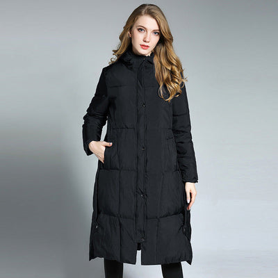 Langer Puffer-Mantel mit Kapuze | Warm & Stilvoll | Wintertauglich