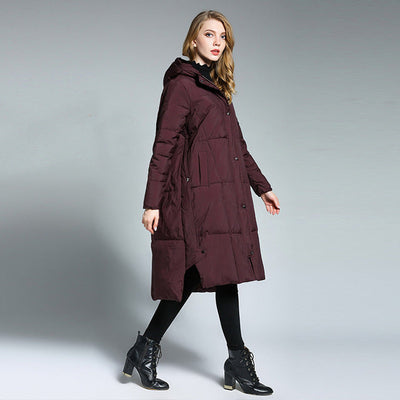 Langer Puffer-Mantel mit Kapuze | Warm & Stilvoll | Wintertauglich